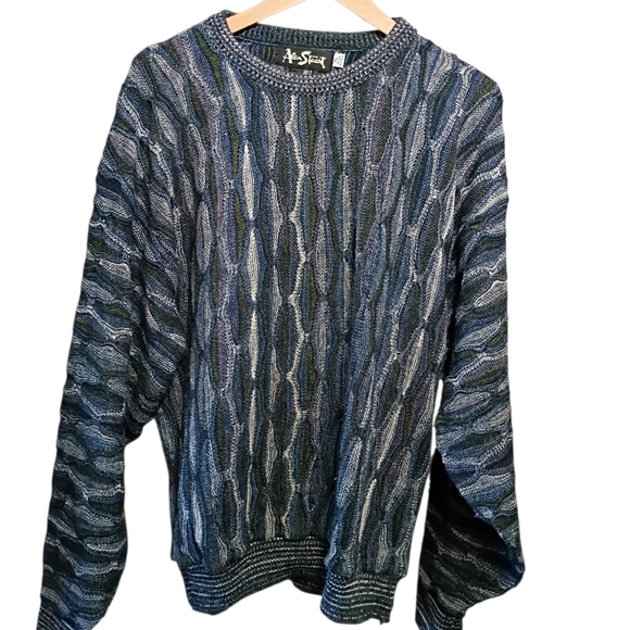 Alan Stuart Other - Vintage Alan Stuart acrylic knit sweater multicolor 3D knit pattern Size XL